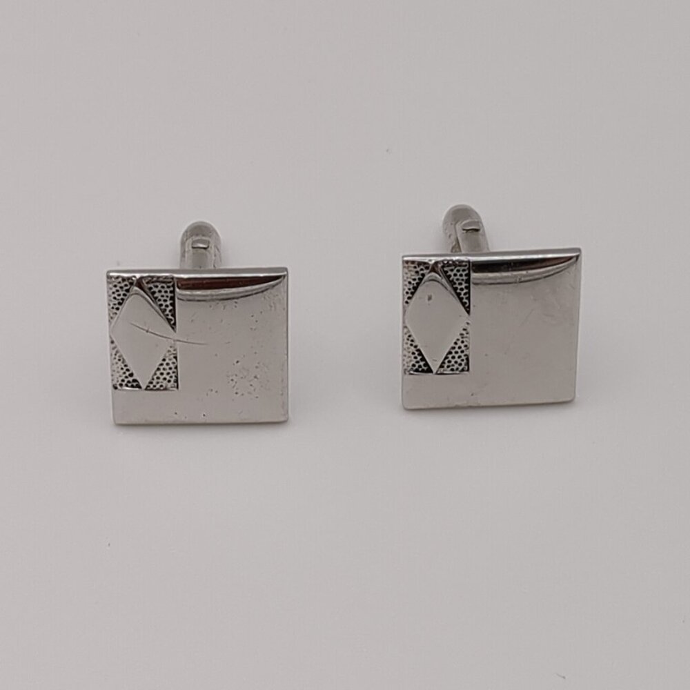 Silver Tone Swank Cufflinks